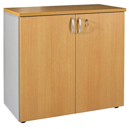 Armoire basse en bois à 2 portes battantes