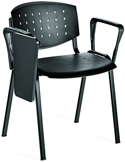 Chaise fixe LAYER avec tablette écritoire rabattable