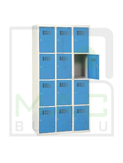 Vestiaire métallique à 12 cases