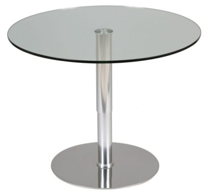 Table ronde en verre clair